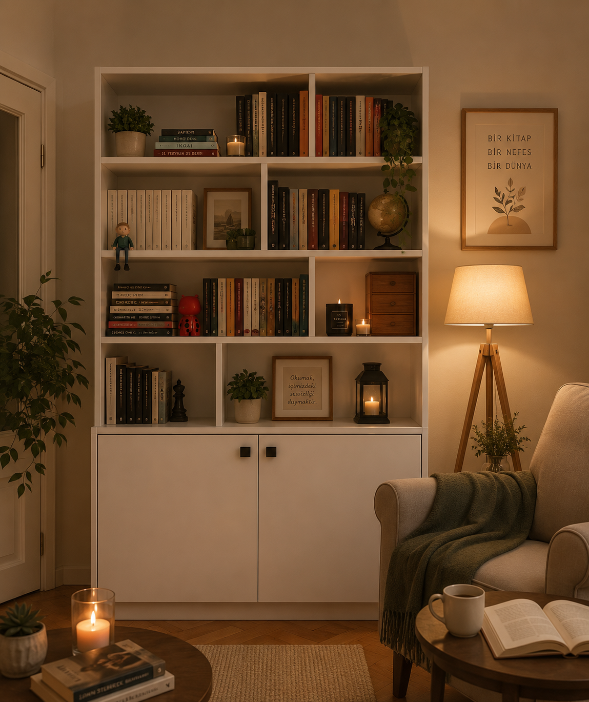 Modern ahşap kitaplık tasarımı - Taxta HOME